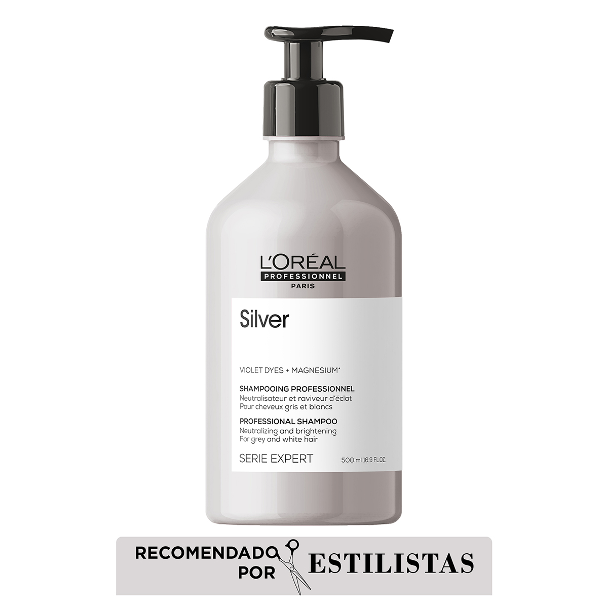 Shampoo para cabellos blancos o grises Silver 500ml